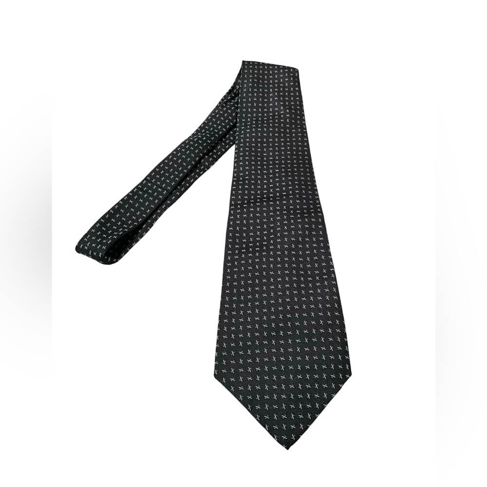 Lauren Ralph Lauren Black  Purple White Patterned Tie